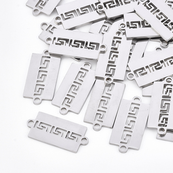 

PandaHall 201 Stainless Steel Links connectors, Laser Cut Links, Rectangle, Stainless Steel Color, 21.5x10x1mm, Hole: 1.8mm 201 Stainless...