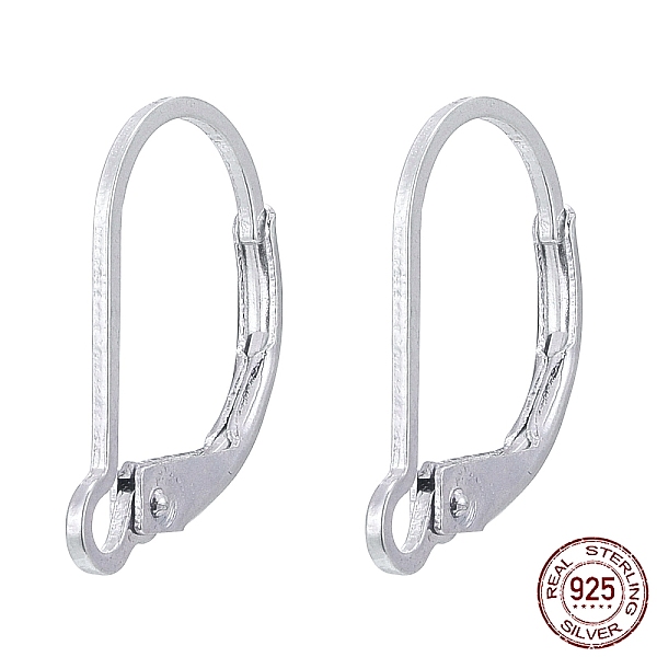 

PandaHall 925 Sterling Silver Leverback Earring Findings, wit Loop, Silver, 17x10x2mm, Hole: 1.8mm, Pin: 0.5x0.6mm Sterling Silver