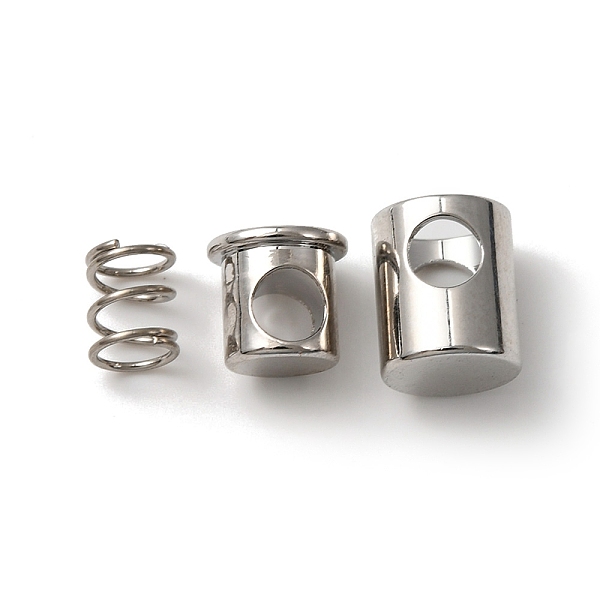 

PandaHall Rack Plating Brass Cord Locks, Cadmium Free & Lead Free, Long-Lasting Plated, Platinum, 5x4.5mm Brass