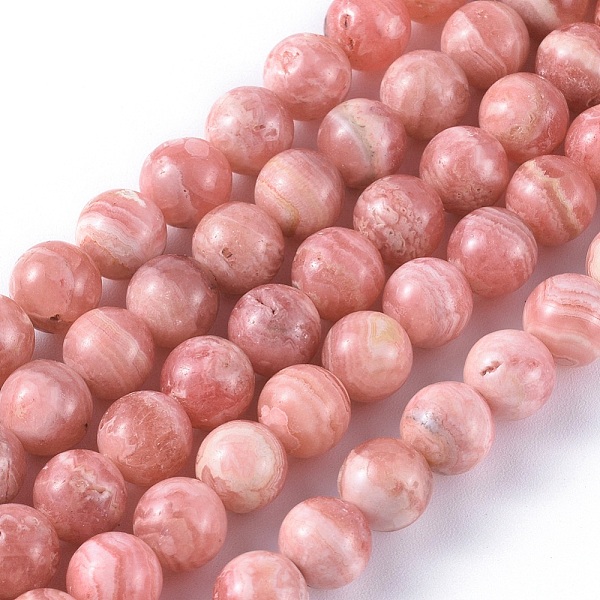 

PandaHall Natural Argentina Rhodochrosite Beads Strands, Round, 8mm, Hole: 1mm, about 50pcs/strand, 15.7 inch(40cm) Rhodochrosite Round