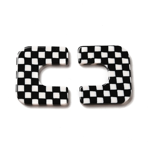 

PandaHall Cellulose Acetate(Resin) Cabochons, Black And White, Tartan Arch Shape, 26.5x22.5x2mm Cellulose Acetate Arch Black