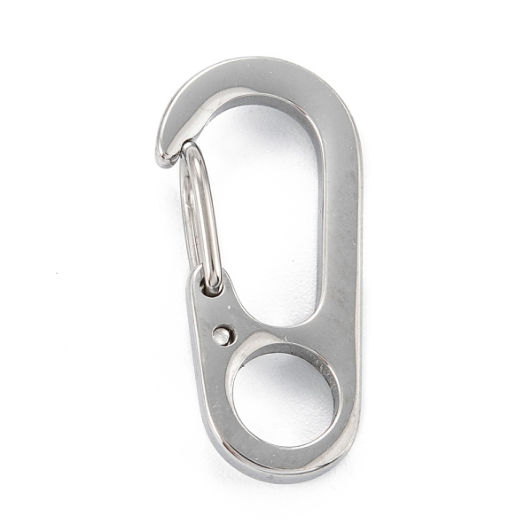 

PandaHall 304 Stainless Steel Push Gate Snap Keychain Clasp Findings, Stainless Steel Color, 21x10x5mm, Hole: 5mm 304 Stainless Steel Others