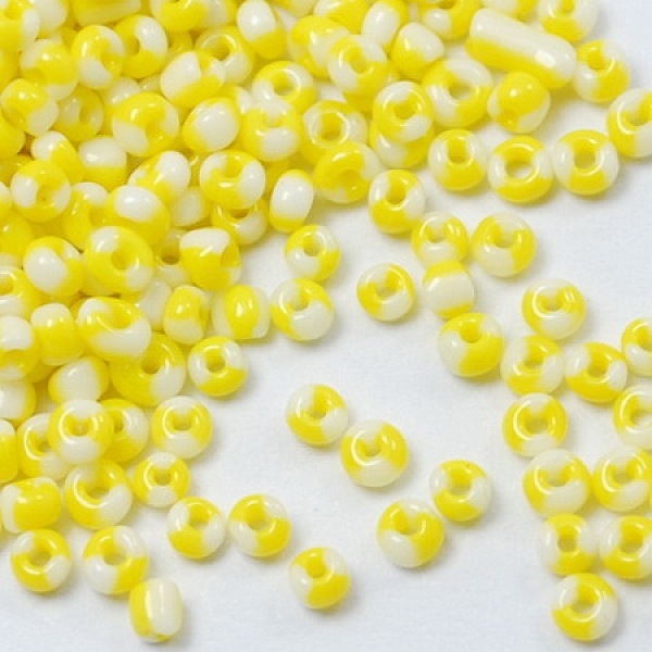 

PandaHall 12/0 Glass Seed Beads, Opaque Colours Seep, Yellow, 2mm, hole: 0.8mm Glass Yellow