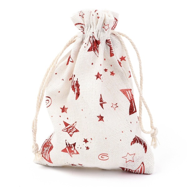 

PandaHall Christmas Theme Cotton Fabric Cloth Bag, Drawstring Bags, for Christmas Party Snack Gift Ornaments, Star Pattern, 14x10cm Cloth...