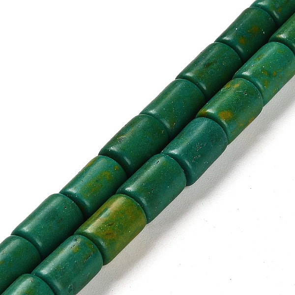 

PandaHall Synthetic Turquoise Beads Strands, Colunmn, Dyed, Dark Green, 12x8mm, Hole: 1.2mm, about 32pcs/strand, 15.35 inch(39cm) Synthetic...