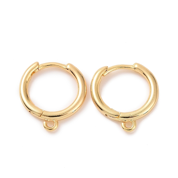 

PandaHall Brass Huggie Hoop Earrings Finding, with Horizontal Loop, Ring, Real 18K Gold Plated, 12 Gauge(2mm), 16.5x13.5x2mm, Hole: 1.5mm...