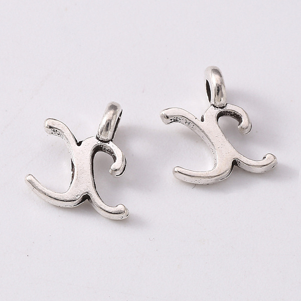 

PandaHall Tibetan Style Alloy Charms, Cadmium Free & Lead Free, Antique Silver, Letter.X, X: 9.5x8.5x1.5mm, Hole: 1.8mm Alloy Letter X