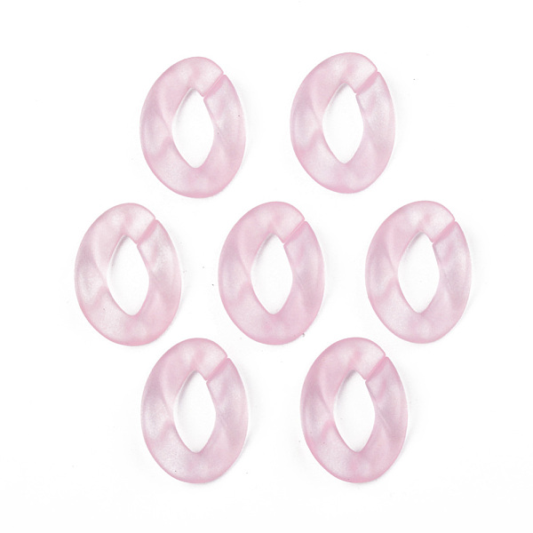 

PandaHall Transparent Acrylic Linking Rings, Quick Link Connectors, for Curb Chains Making, Frosted, Unwelded, Twist, Pink, 39.5x29.5x7.5mm...