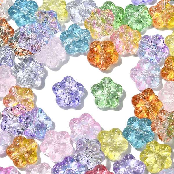 

PandaHall 100Pcs Handmade Lampwork Beads, Plum Blossom, Mixed Color, 12.5x12.5x5mm, Hole: 1.2mm Lampwork Flower Multicolor