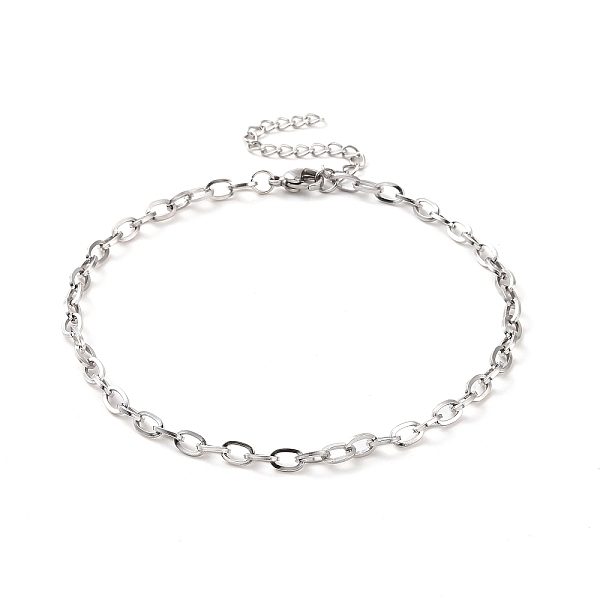 

PandaHall 304 Stainless Steel Cable Chain Bracelet for Men Women, Stainless Steel Color, 9-1/4~9-3/8 inch(23.5~23.7cm) 304 Stainless Steel