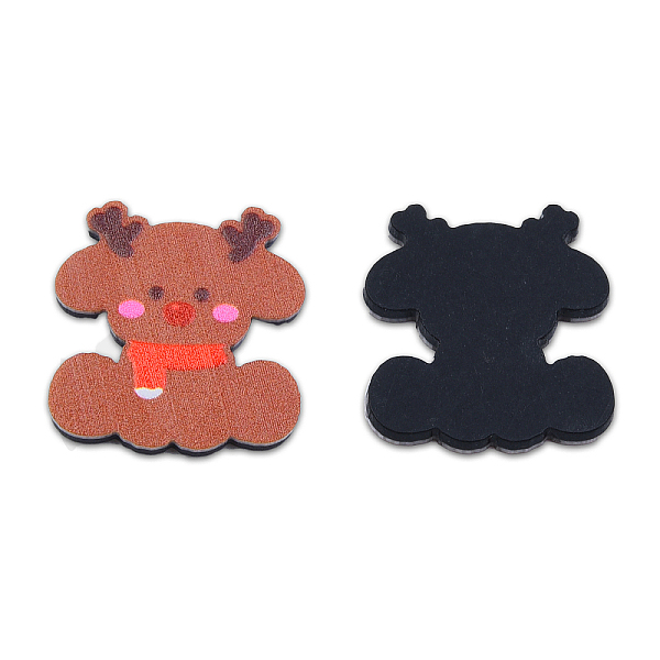

PandaHall Printed Embossed Opaque Acrylic Cabochons, Christmas Reindeer/Stag, Sienna, 20x18.5x2mm Acrylic Deer Brown