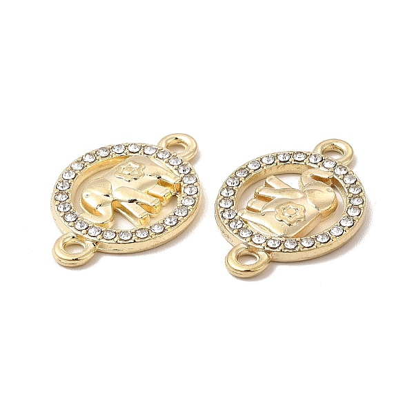 

PandaHall Alloy Crystal Rhinestone Connector Charms, Flat Round with Elephant Links, Golden, 23x16x2.5mm, Hole: 1.8mm Alloy+Rhinestone Flat..., Clear