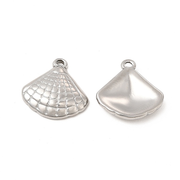 

PandaHall 304 Stainless Steel Pendants, Shell Charm, Stainless Steel Color, 17x17x3.5mm, Hole: 1.4mm 304 Stainless Steel Shell Shape