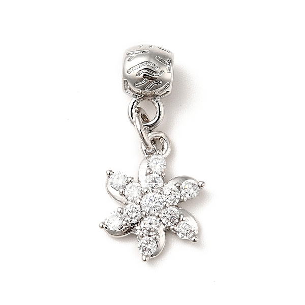 

PandaHall Rack Plating Brass Micro Pave Clear Cubic Zirconia Pendants, Long-Lasting Plated, Cadmium Free & Lead Free, Flower, Platinum, 24mm...