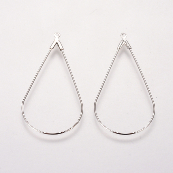 

PandaHall Brass Pendants, for Earring Making, Teardrop, Platinum, 43.5x21.5x0.8mm, Hole: 1mm Brass Teardrop