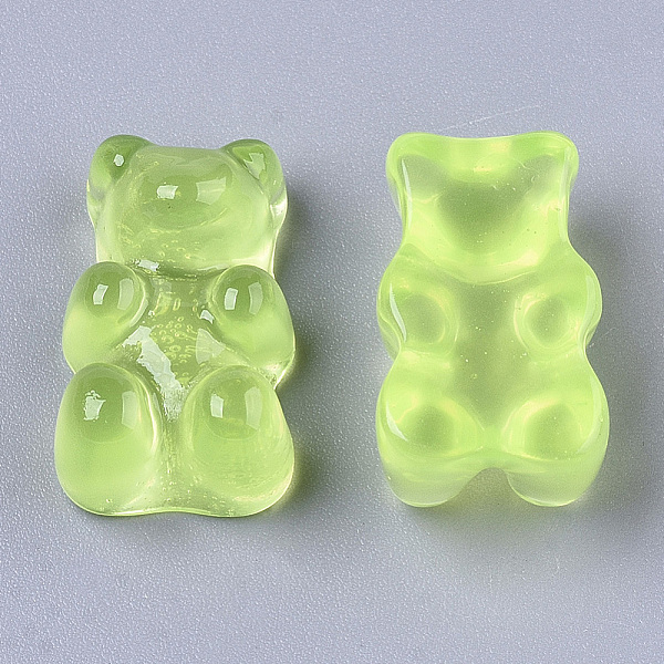 

PandaHall Translucent Resin Cabochons, Bear, Yellow Green, 17.5x10.5x7.5mm Resin Bear