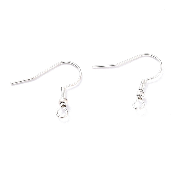 

PandaHall 304 Stainless Steel Earring Hooks, with Horizontal Loop, 925 Sterling Silver Plated, 20x20x3mm, Hole: 2mm, Pin: 0.7mm 304...