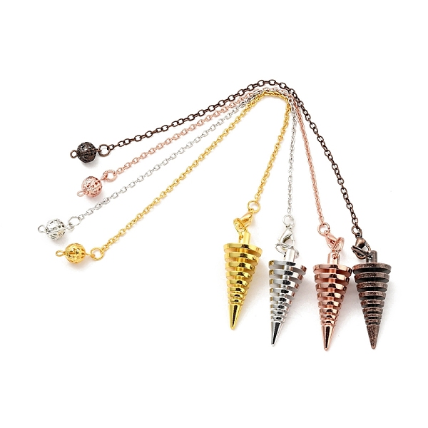 

PandaHall Brass Cable Chain Coil Dowsing Pendulums, Spiral Pendulum, with Alloy Lobster Claw Clasps, Cadmium Free & Lead Free, Spiral Cone...