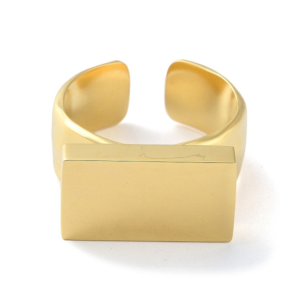 

PandaHall 304 Stainless Steel Open Cuff Rings, Rectangle Signet Rings, Golden, US Size 7 1/4(17.5mm) 304 Stainless Steel Rectangle