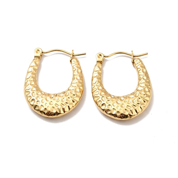 

PandaHall Ion Plating(IP) 304 Stainless Steel Chunky Oval Hoop Earrings for Women, Golden, 24x18x4mm, Pin: 0.7mm 304 Stainless Steel Oval