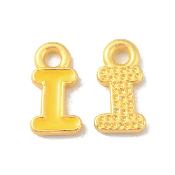 

PandaHall Alloy Enamel Pendants, Matte Gold Color, Letter Charm, Nickel Free, Letter I, 10x5.5x1.5mm, Hole: 1.6mm Alloy+Enamel Letter I..., Yellow