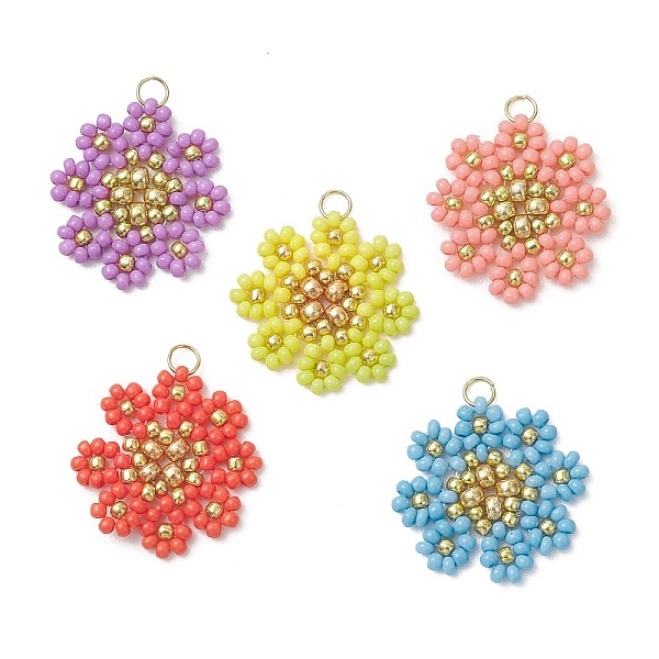 Pendentifs en forme de fleur en perles de verre