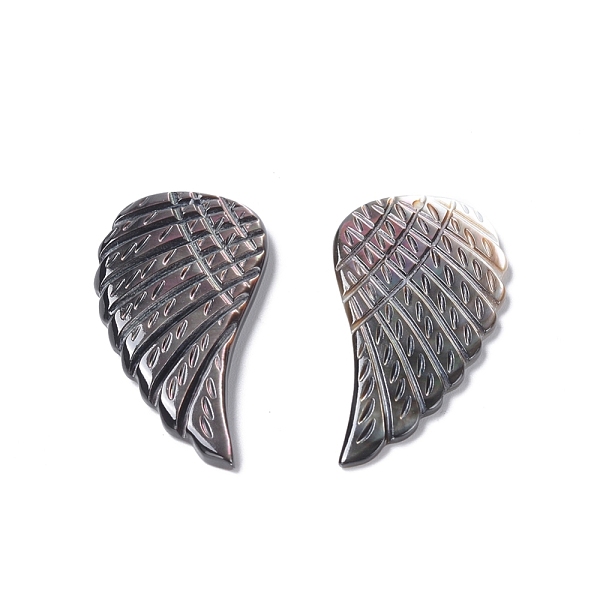 

PandaHall Natural Shell Pendants, Wing, 38~41x20~21x1.5~3mm, Hole: 1.2mm, 2pcs/set Mixed Shell Wing