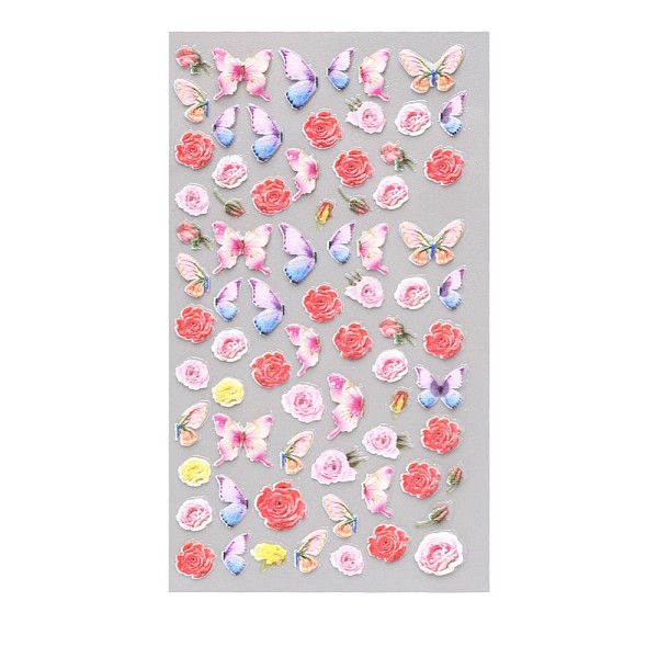 

PandaHall 5D Watermark Slider Gel Nail Art, Butterfly & Flower Nail Art Stickers Decals, for Nail Tips Decorations, Orange Red, 105x60mm...