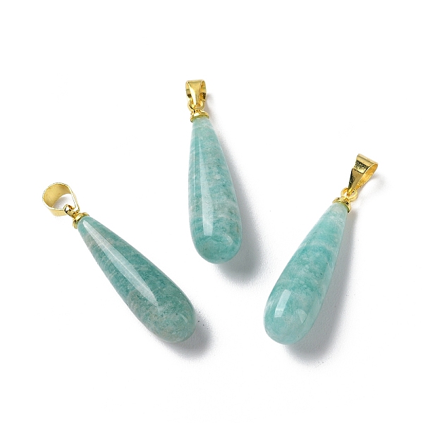 

PandaHall Natural Amazonite Teardrop Pendants, with Ion Plating(IP) Golden Plated Brass Findings, 26.5x7.5mm, Hole: 4.3x3.5mm Amazonite...