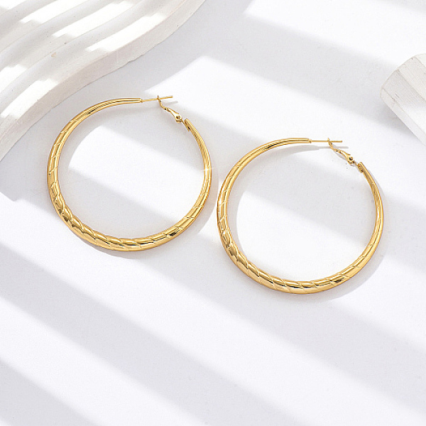 

PandaHall 304 Stainless Steel Big Hoop Earrings, Real 18K Gold Plated, 61mm 304 Stainless Steel Ring