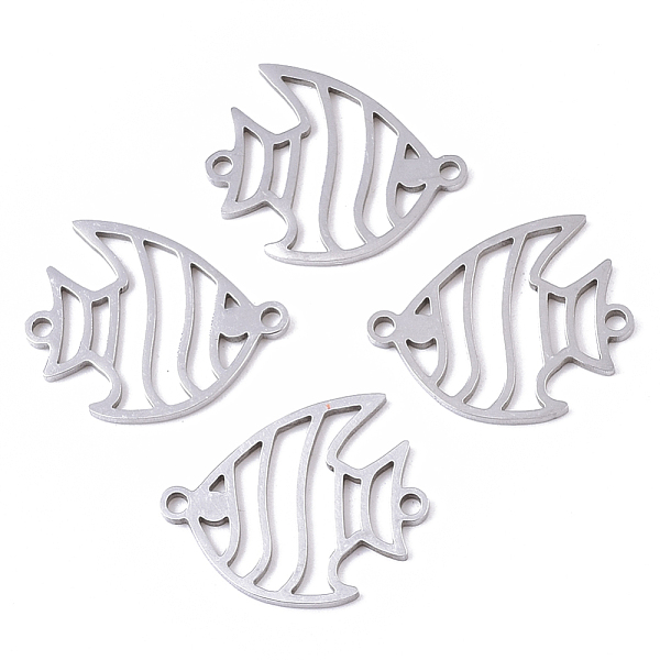 

PandaHall 201 Stainless Steel Links connectors, Laser Cut, Fish, Stainless Steel Color, 19x16x1mm, Hole: 1.4mm 201 Stainless Steel Fish