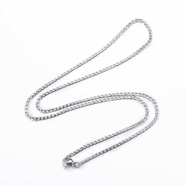 

PandaHall 304 Stainless Steel Curb Chain Necklaces, with Lobster Claw Clasps, Stainless Steel Color, 19.7 inch(50cm), 2mm 304 Stainless...
