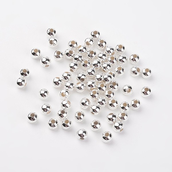 

PandaHall Iron Spacer Beads, Round, Nickel Free, Silver, 6mm, Hole: 2~2.5mm Iron Round Silver