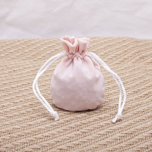 

PandaHall Velvet Storage Bags, Drawstring Pouches Packaging Bag, Round, Pink, 11x9cm Velvet Round Pink