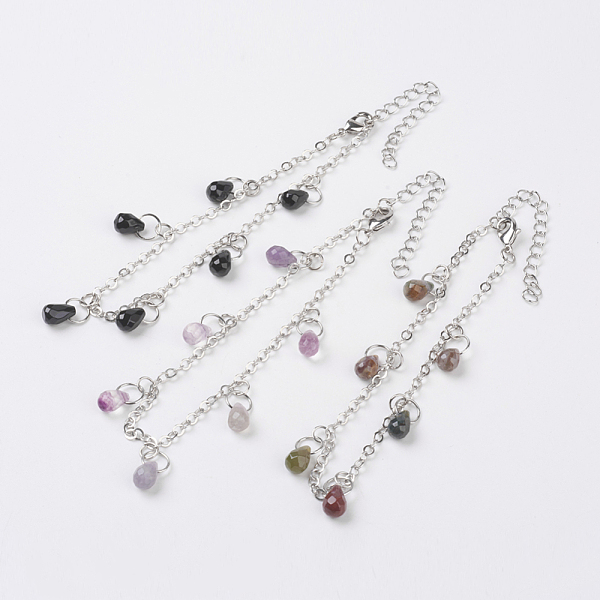 Faceted Natural Gemstone Anklets