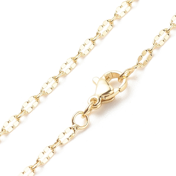 

PandaHall Brass Oval Link Chains Necklace for Women, Cadmium Free & Lead Free, Real 18K Gold Plated, 17.52 inch(44.5cm) Brass