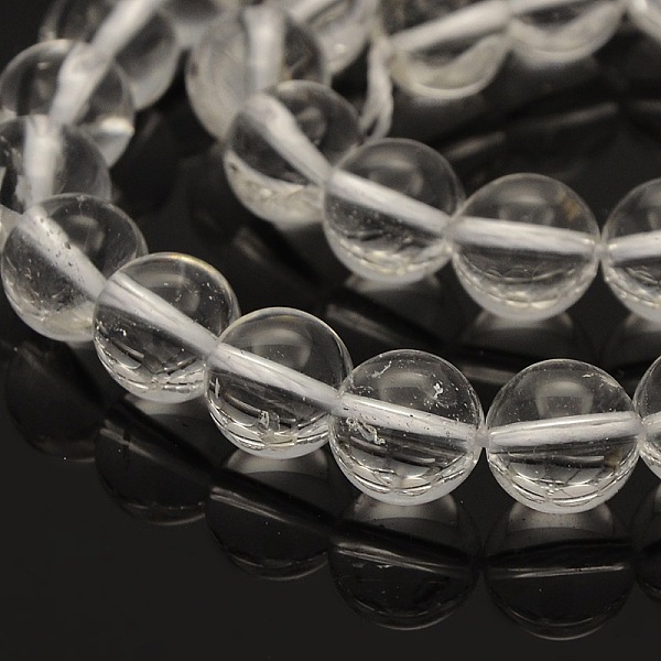 

PandaHall Round Natural Quartz Crystal Beads Strands, Rock Crystal Beads, 10mm, Hole: 1mm, about 40pcs/strand, 15.7 inch Quartz Crystal...