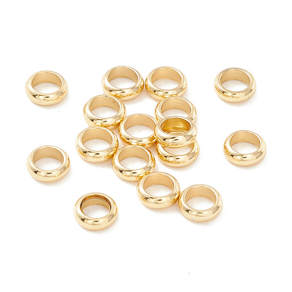 

PandaHall 201 Stainless Steel Spacer Beads, Flat Round/Ring, Real 18K Gold Plated, 4x1.5mm, Hole: 2.5mm 201 Stainless Steel Flat Round