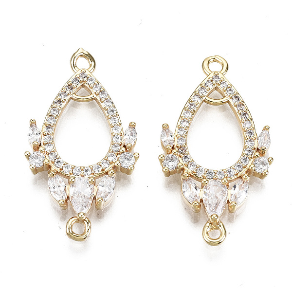 

PandaHall Brass Micro Pave Clear Cubic Zirconia Pendants, Nickel Free, Teardrop, Real 18K Gold Plated, 25.5x14x3mm, Hole: 1.4mm Brass+Cubic...