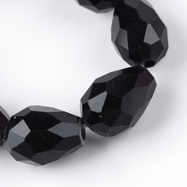 

PandaHall Transparent Glass Bead Strands, Faceted Teardrop, Black, 8x6mm, Hole: 1mm, about 65pcs/strand, 17.99 inch(45.7cm) Glass Teardrop...