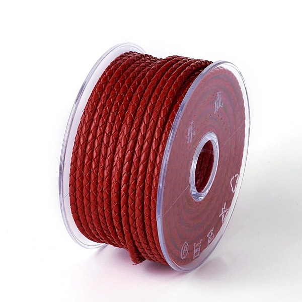 

PandaHall Braided Cowhide Cord, Leather Jewelry Cord, Jewelry DIY Making Material, Dark Red, 3mm, about 21.87 yards(20m)/roll Cowhide Round...
