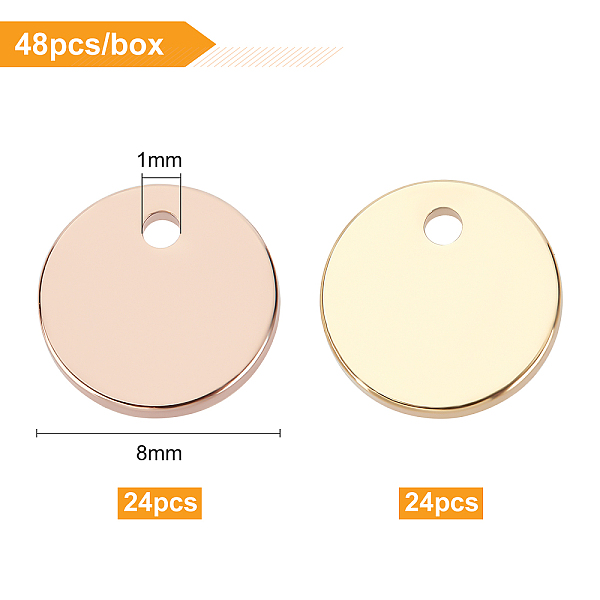 

PandaHall BENECREAT 48PCS Gold & Rose Gold Flat Round Shape Blank Pendants Stamping Blanks for Bracelet Earring Pendant Charms - 8mm in...