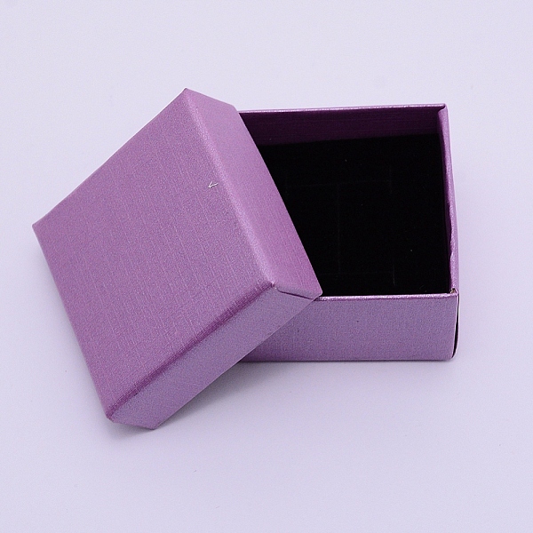 

PandaHall Paper Box, Snap Cover, with Sponge Mat, Ring Box, Square, Plum, 5x5x3.1cm Paper Square Purple