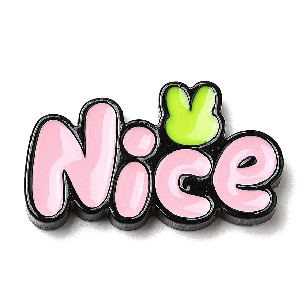 

PandaHall Opaque Resin Cabochons, Word Nice, Pink, 24.5x42.5x5mm Resin Word Pink