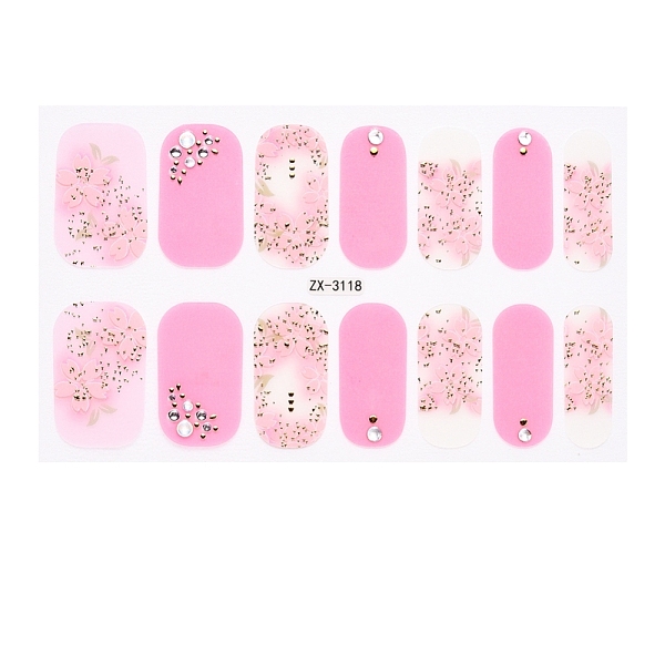 

PandaHall Full Cover Nail Stickers, 3D Nail Decals, Self-Adhesive, with Glass & Rhinestone & Plastic, for Nail Tips Decorations, Pearl Pink...