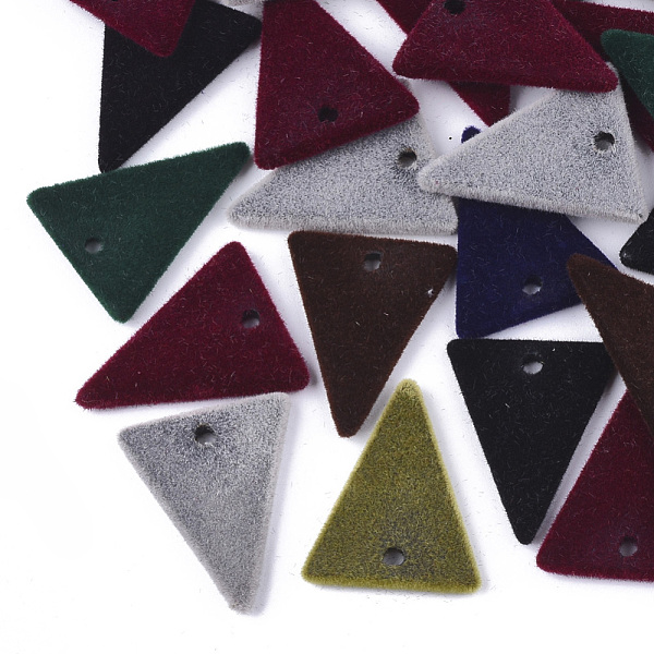 

PandaHall Flocky Acrylic Pendants, Triangle, Mixed Color, 21.5x17x2mm, Hole: 1.5mm Acrylic Triangle Multicolor