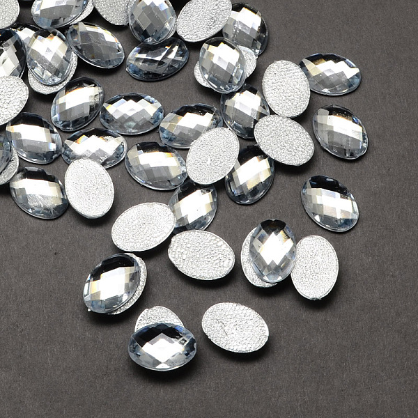 

PandaHall Transparent Faceted Oval Acrylic Hotfix Rhinestone Flat Back Cabochons for Garment Design, Clear, 10x14x3mm, about 1000pcs/bag...