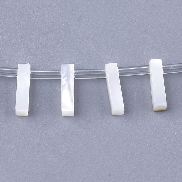 

PandaHall Natural Sea Shell Beads, White Shell Mother of Pearl Shell, Top Drilled Beads, Letter.I, 10x2.5~11.5x3mm, Hole: 0.8mm White Shell...