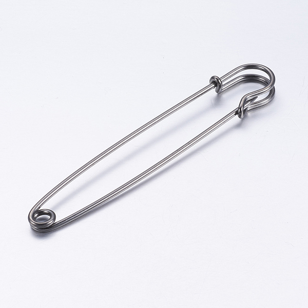 

PandaHall Iron Brooch Findings, Kilt Pins, Gunmetal, 100x20mm, pin: 2mm Iron