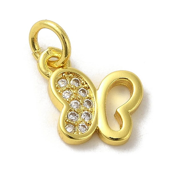 

PandaHall Real 18K Gold Plated Brass Pave Cubic Zirconia Pendants, with Jump Rings, Butterfly, Clear, 9.5x10.5x1.5mm, Hole: 3mm Alloy+Cubic...